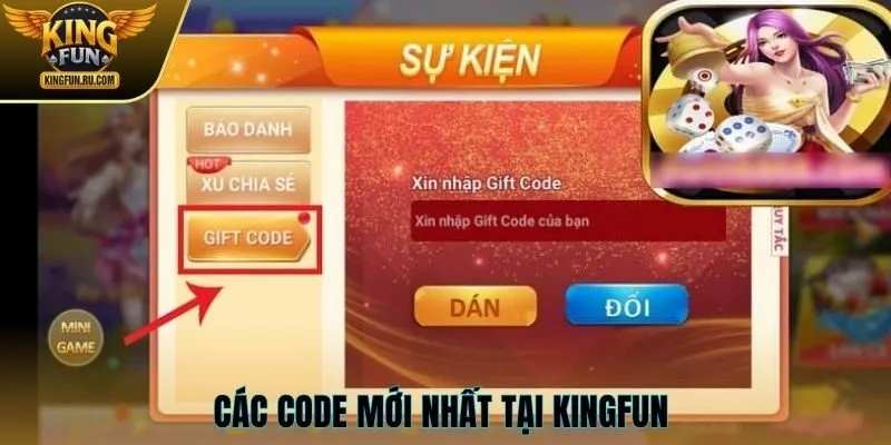 Các code mới nhất tại KINGFUN 